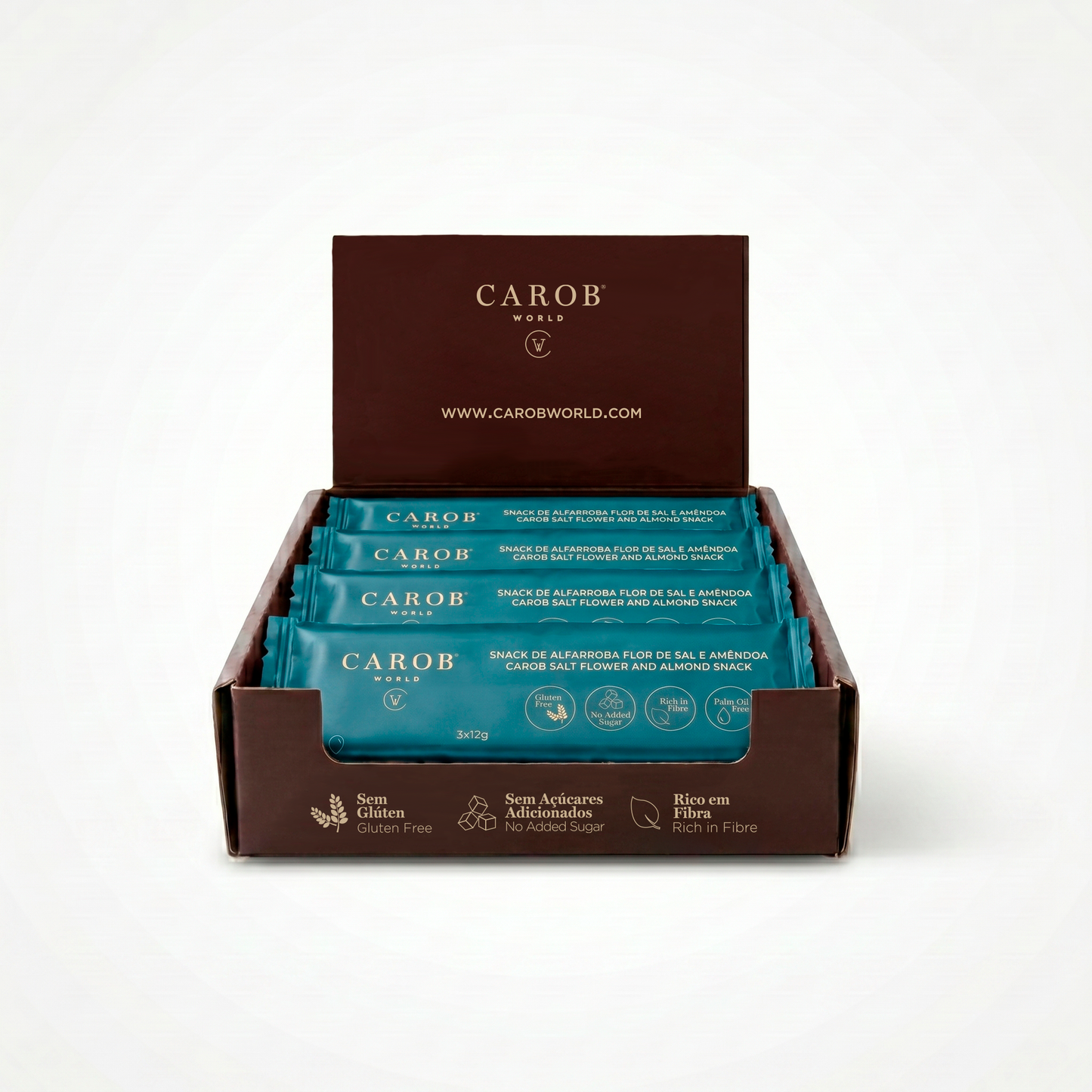 Snack de Alfarroba, Flor de Sal e Amêndoa (Pack 20 x 36g)