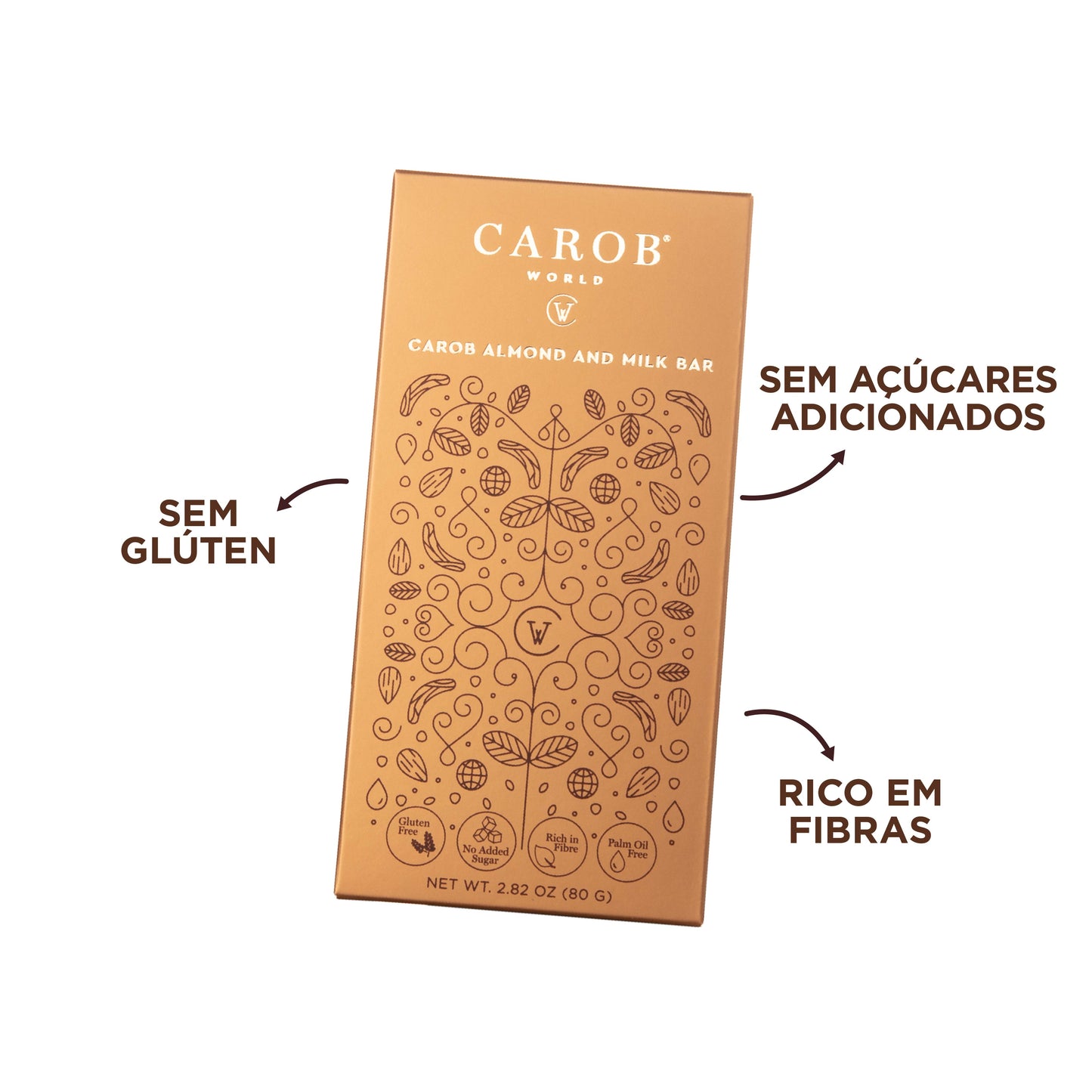 Carob, Almond and Milk Bar (Pack 15x80g)
