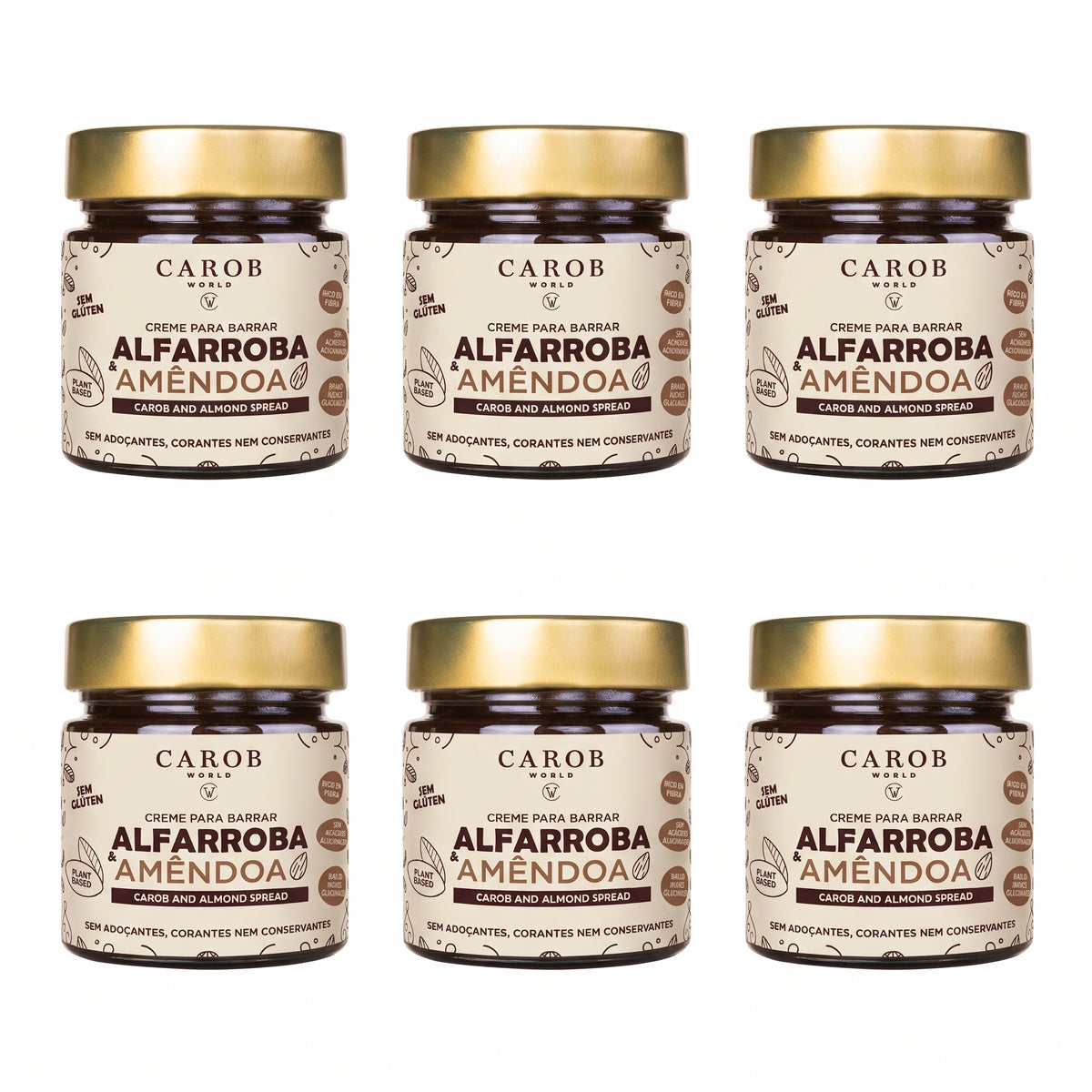 Creme para Barrar Alfarroba e Amêndoa (Pack 6 x 240g)