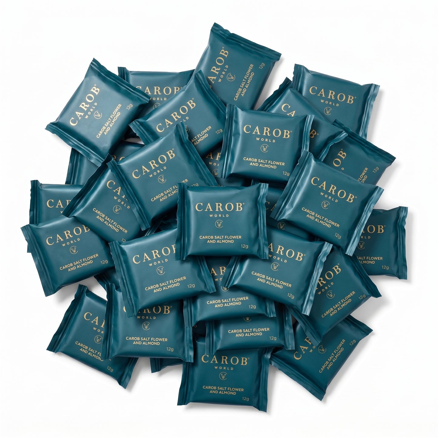 Mini Tabletes de Alfarroba, Flor de Sal e Amêndoa (Pack 60 x 12g)
