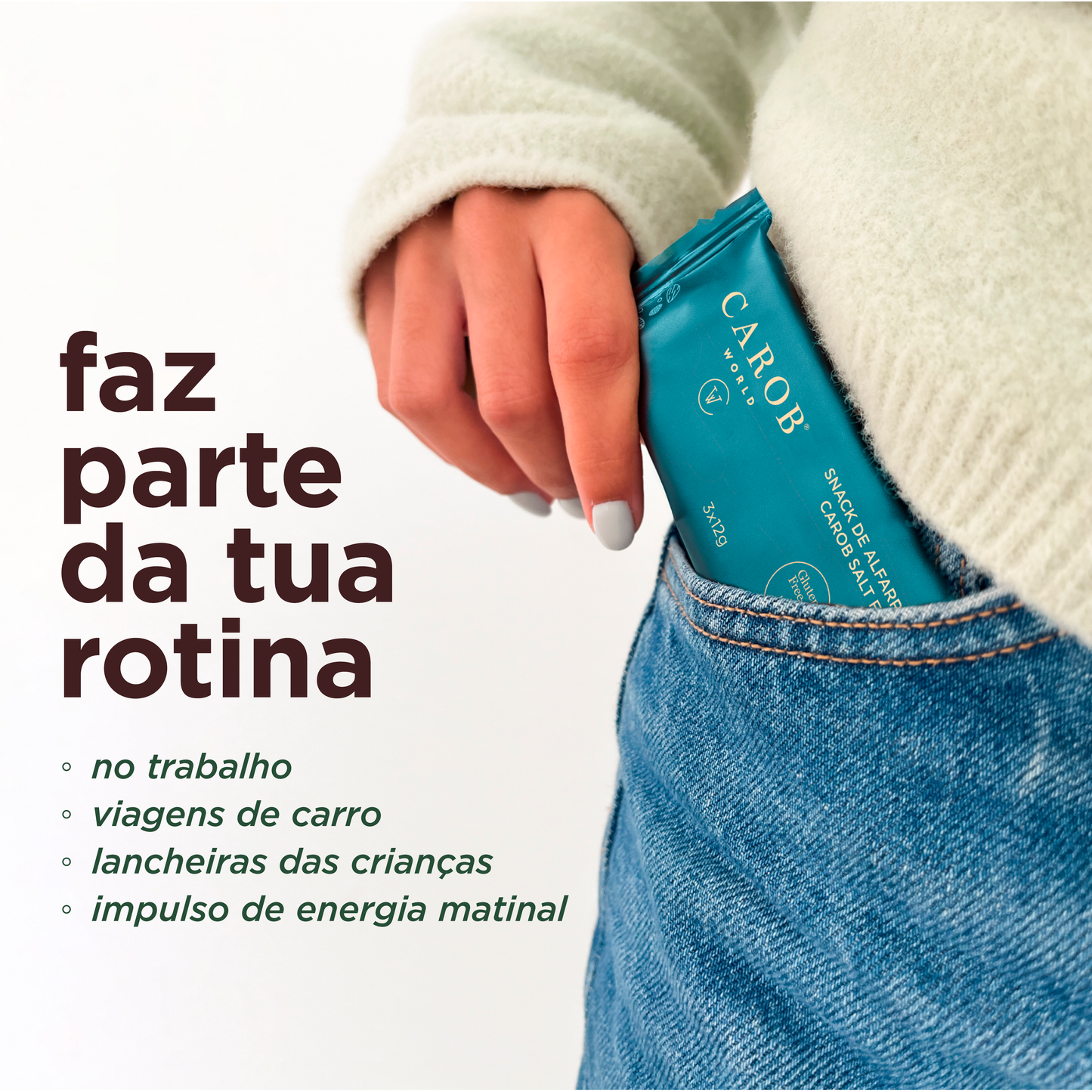 Snack de Alfarroba, Flor de Sal e Amêndoa (Pack 20 x 36g)