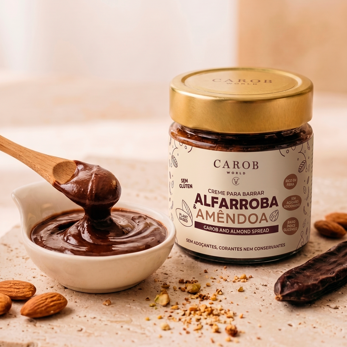 Creme para Barrar Alfarroba e Amêndoa (Pack 6 x 240g)